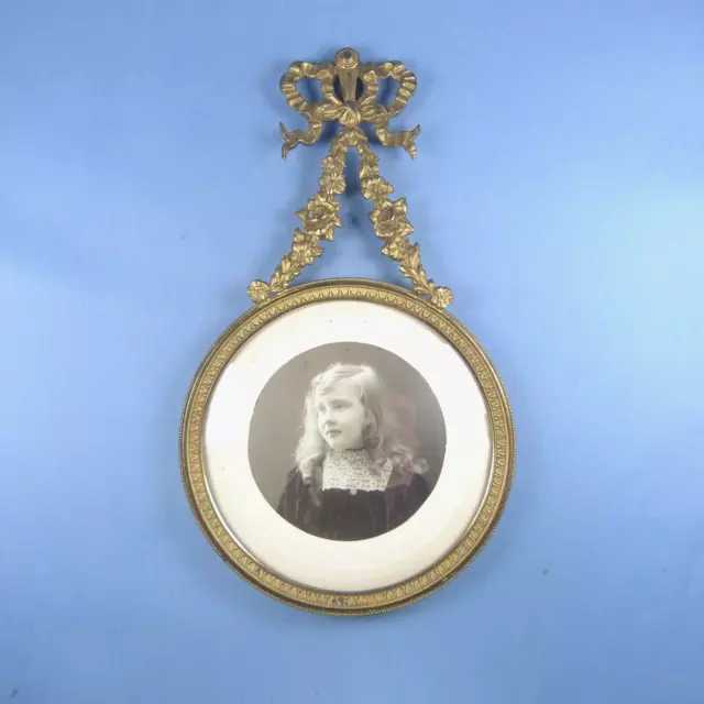 Victorian Louis XVI design bronze Photo Frame / Antique Picture French Hanging