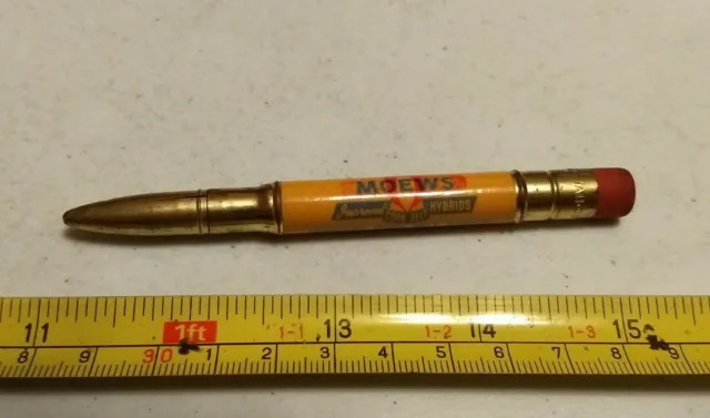 Vintage Moews Corn Hasselbrink Kellogg Iowa Advertising Bullet Mechanical Pencil