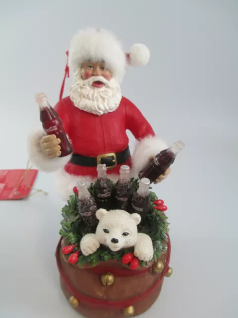 Coca-Cola Kurt Adler 2020 Santa with Polar Bear Cub Holiday Christmas Ornament