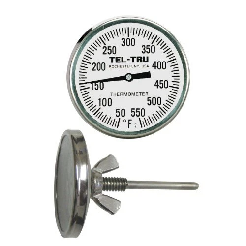 -Tru BQ225 Barbecue Pit Thermometer 2 inch dial and 2-1/2 inch stem 50/550 F