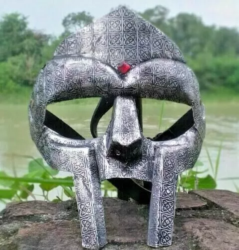 MF Doom Super Gladiator Face Mask Helmet Hand Forged Sca Larp Helmet Roman Armor