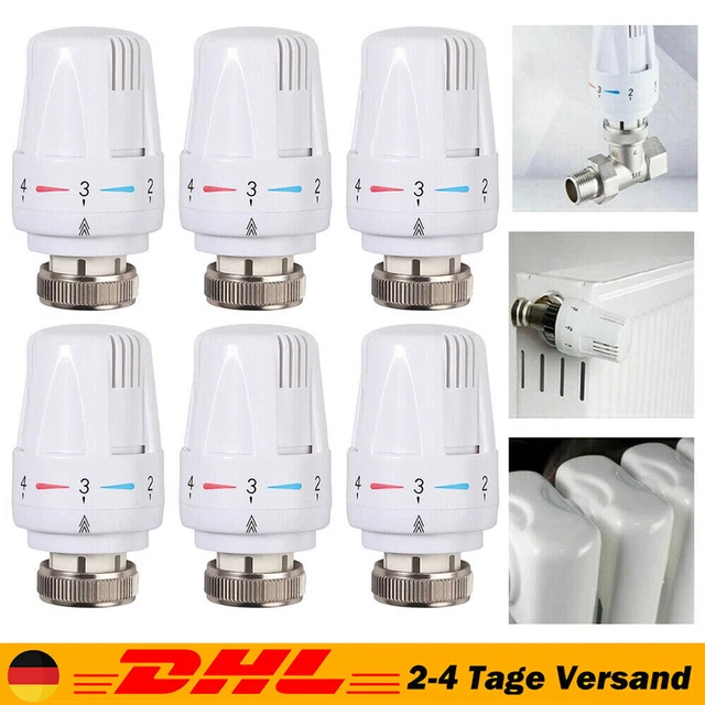 6 STK THERMOSTATKOPF Heizkörper Regler Thermostat Kopf Heizung Ventil
