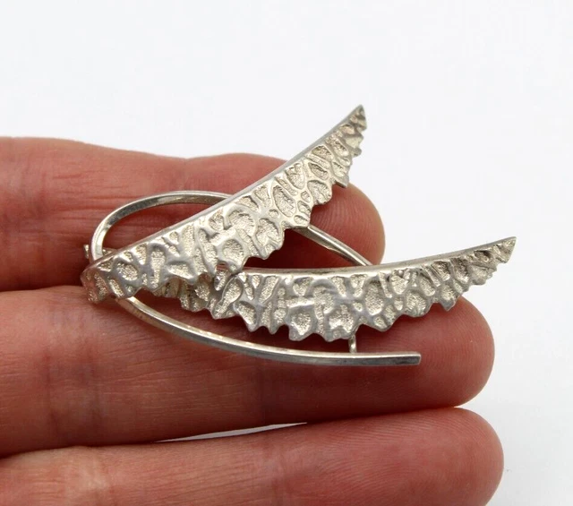 Ancienne Broche Art Déco en Argent Massif 835 Signée K&L Kordes & Lichtenfels