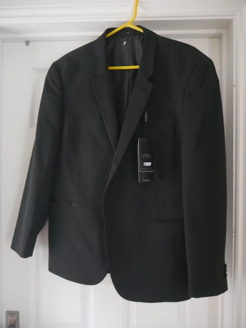 Giacca tuta da uomo nera taglia 42S 42" circonferenza petto Taylor & Wright nuova blazer smoking