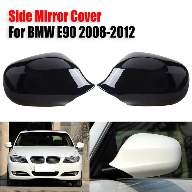1 Pair Gloss Black Mirror Cap Cover Replacement for BMW E90 E91 E92 E93 LCI