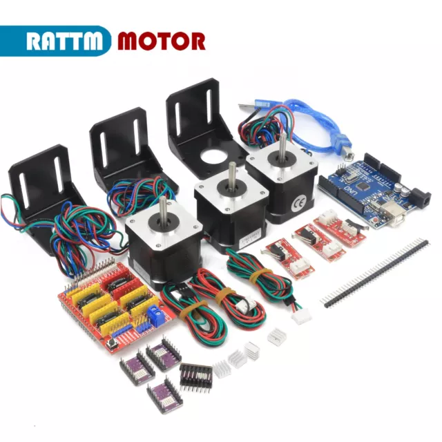 【DE】CNC Controller Kit Nema 17 Stepper Motor & UNO R3 Improvement Borad For 3D