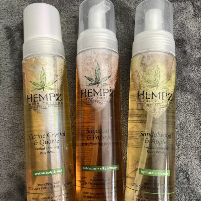 3)Hempz Sandalwood & Apple Herbal Foaming Body Wash Fresh Fushions 100% Hemp Oil