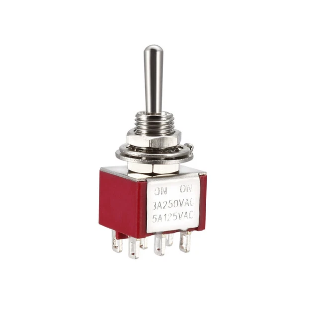 Chitarra Mini Blocco Interruttore a Levetta DPDT 2 Posizione 6 Pin on on