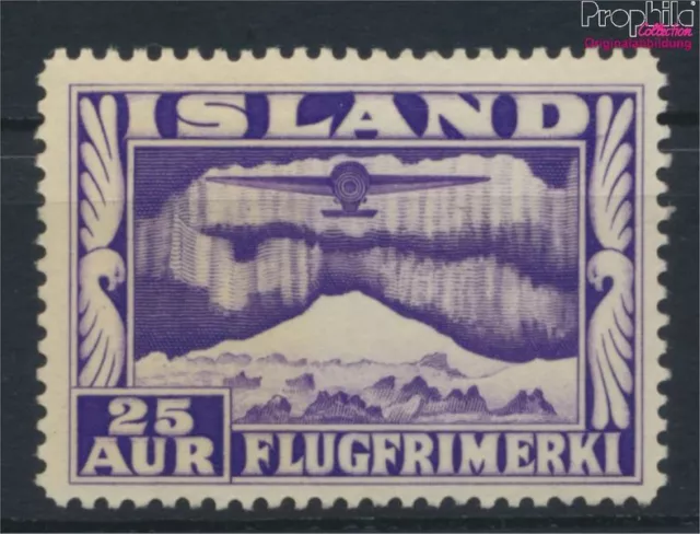 Iceland 177A with hinge 1934 post flight marks (9955183