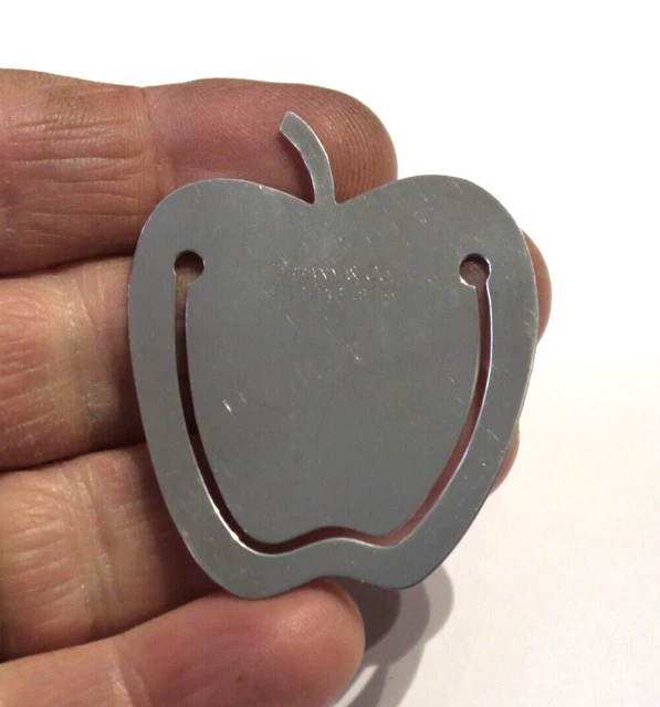Super Genuine Tiffany Solid Sterling Silver 925 Apple Bookmark