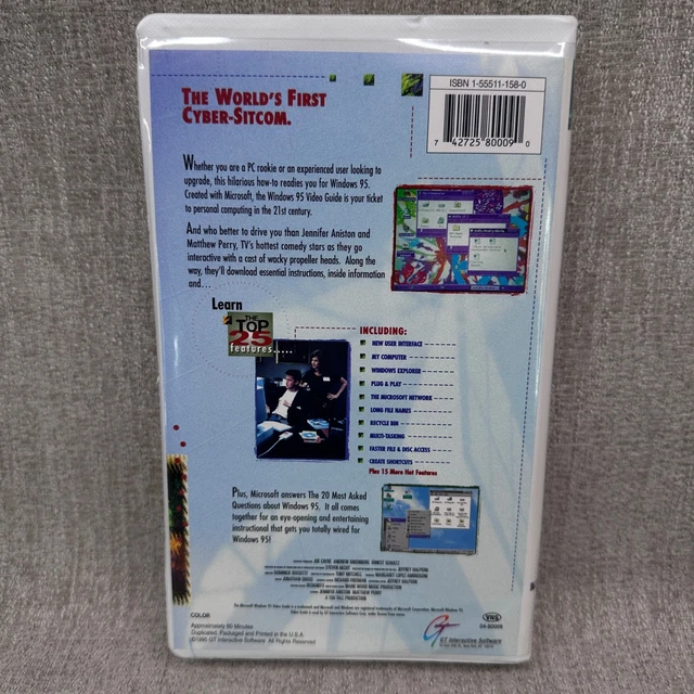 MICROSOFT WINDOWS 95 Video Guide VHS Jennifer Aniston Matthew Perry w ...