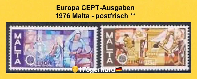 1976 Malta EUROPA CEPT - 2 Briefmarken Mi-Nr. 532 - 533 postfrisch **