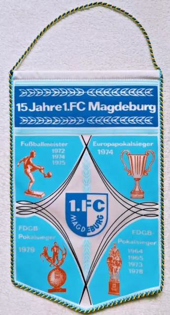 Orig. Wimpel 15 Jahre 1.FC Magdeburg 1980 DDR Oberliga Fußball Meister FCM