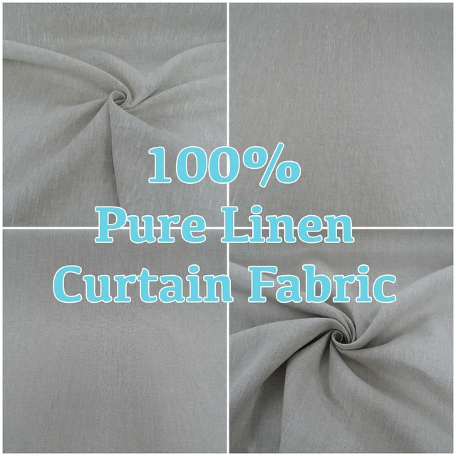 Pure Linen Curtain Fabric Natural Flecked Fabric Cushion Upholstery 59'" Wide
