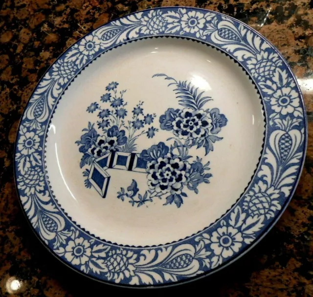 Wood Wincanton Plate Blue Enoch & Ralph  Transferware Staffordshire Antique