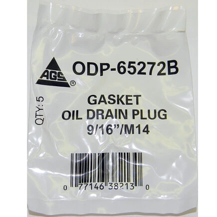 Ags Company ODP-65272B Accufit Oil Drain Plug Gasket Nylon 9/16in/M14, 5 Per Bag