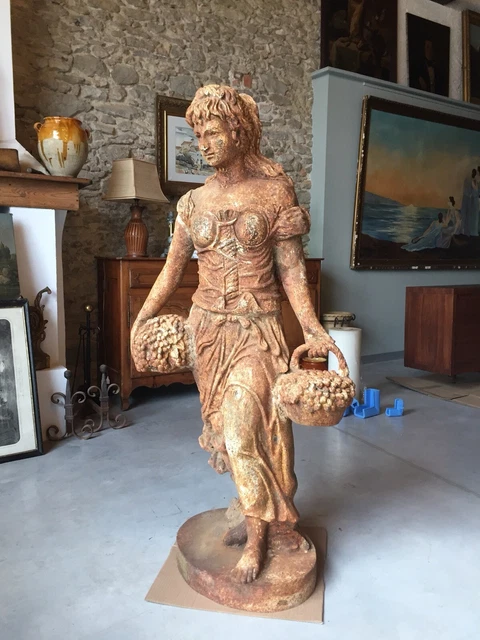 Grande statue de parc en fonte époque XIXe siècle