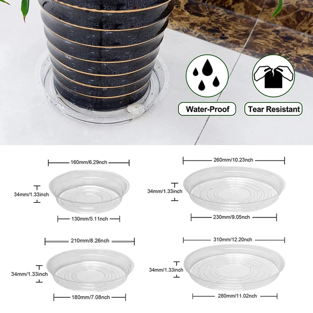 thumbnail image 2 of 4 Pcs Plant Saucers Clear Round Plants Flower Pot Tray Reusable Planter Tray – Buy The Best Products In The Online Store 2 of 14