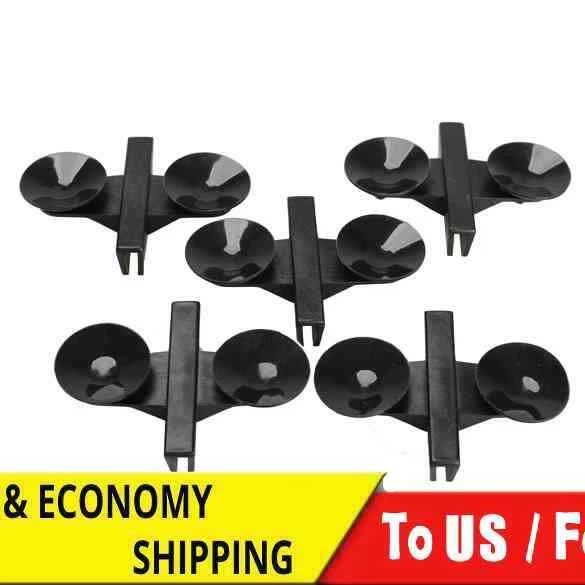 5x Black Plastic Divider Sheet Holder Suction Cups for Aquarium Fish Tank