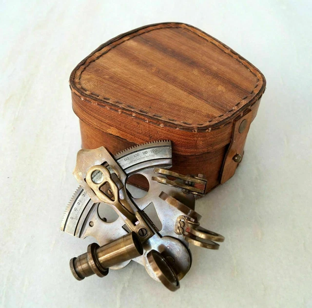 Antikes Messing 3" nautischer Sextant Marine maritime Vintage Astrolabium...