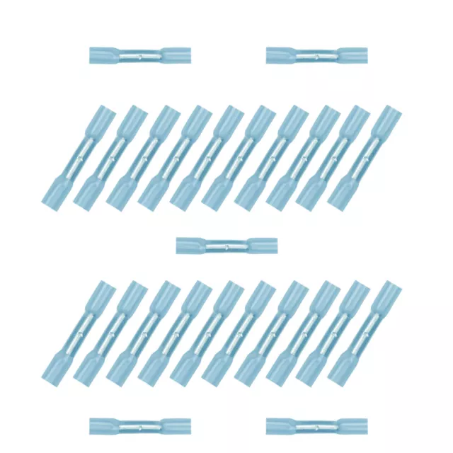 25x Schrumpfverbinder 1,50 - 2,50²  blau Kleber Stoss- Quetschverbinder