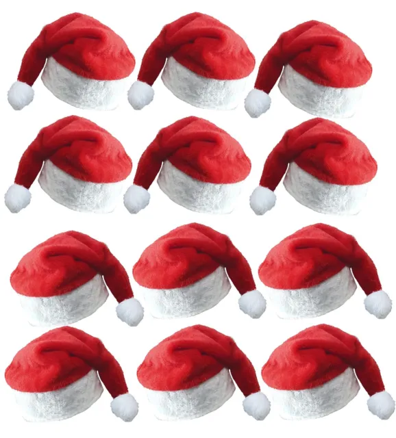 Plush Santa Claus Novelty Christmas Hat Festive Xmas Party Fancy Dress Hats Lot