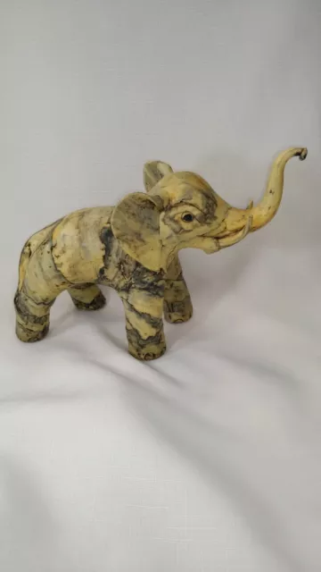 Vintage Paper Mache Elephant Statue Unique Figurine