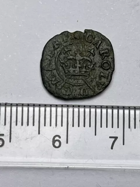 1625-49 Charles 1st Hammered Copper Rose Farthing - a Lovely example!! (D852)