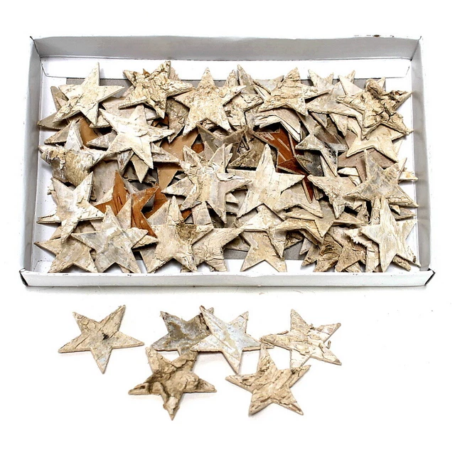 80 unidades estrellas de abedul natural 4 cm, dispersor, abedul / ¡PRECIO SUPERIOR!¡!¡!