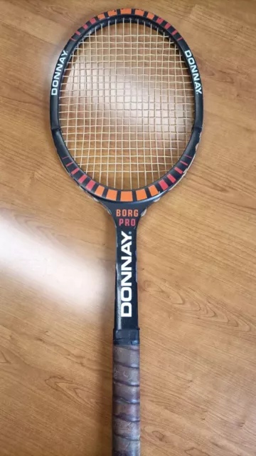 Racchetta da tennis Donnay Borg Pro con fodero e corde originali