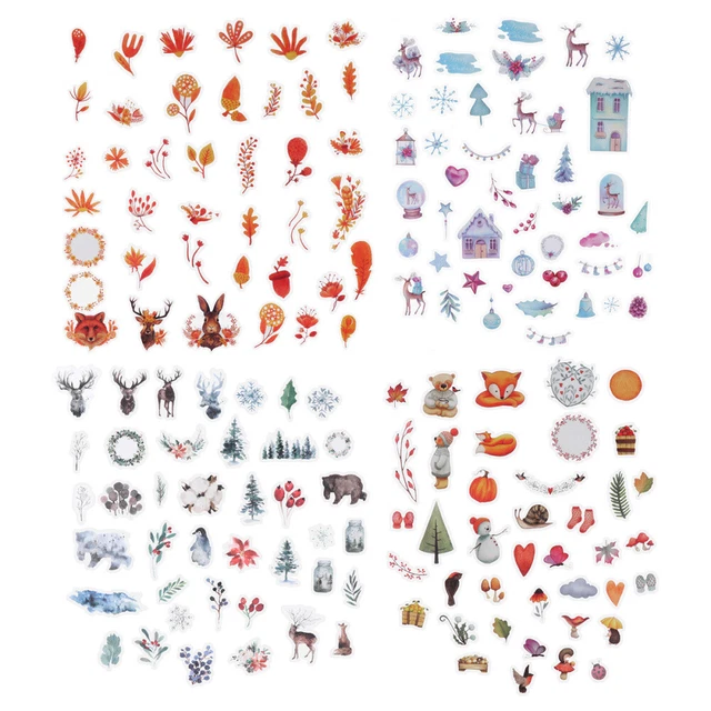 160 Pcs Birds and Flowers buntes Wandtattoo Buchstabenaufkleber Aufkleber-Etiket