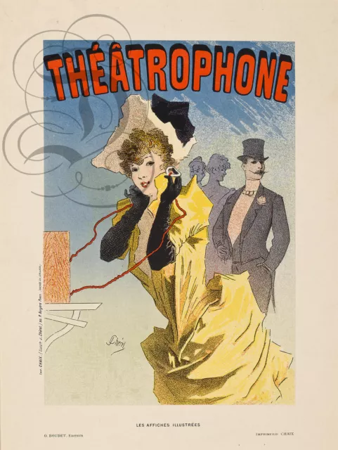 Repro Affiche Jules Cheret Theatrophone 1890 Bfk Rives 310Grs