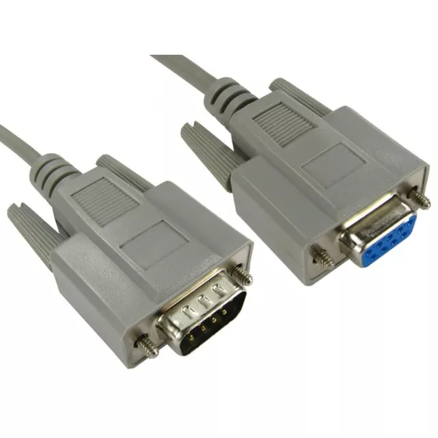 5m 9 PIN MALE TO FEMALE RS232 STRAIGHT SERIAL DSUB EXTENSION CABLE DB9 LEAD