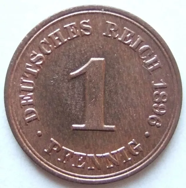 Moneta Reich Tedesco Impero Tedesco 1 Pfennig 1896 A IN Uncirculated