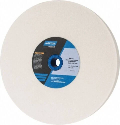 Norton 60 Grit Aluminum Oxide Bench & Pedestal Grinding Wheel 8" Diam x 1" Ho...