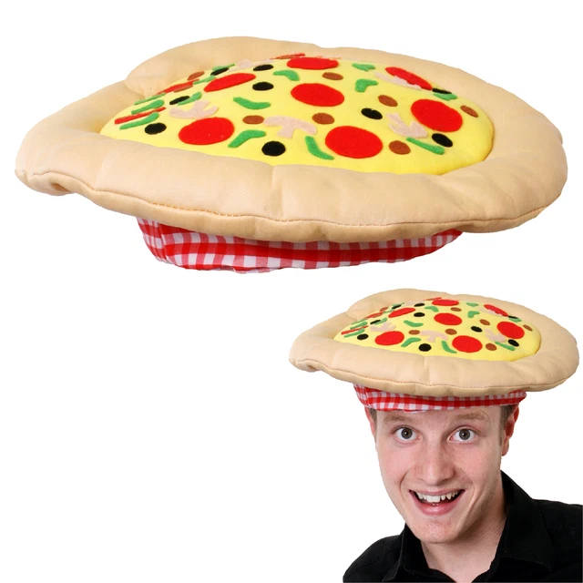 PIZZA HAT ITALIAN Novelty Fancy Dress Accessory Fast Food Party Unisex