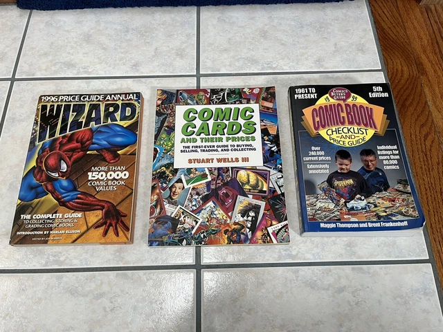 Vintage 1990s Comic Book/Cards Price Guides Checklist Lot Wizard CBG Wells