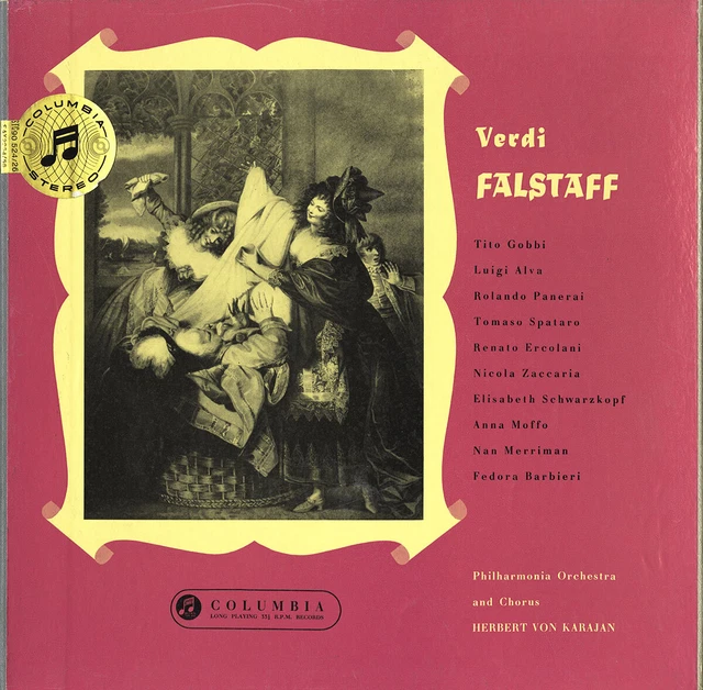 3LP COLUMBIA SAX-2254 B/S VERDI Falstaff GOBBI ALVA PANERAI SCHWARZKOPF KARAJAN