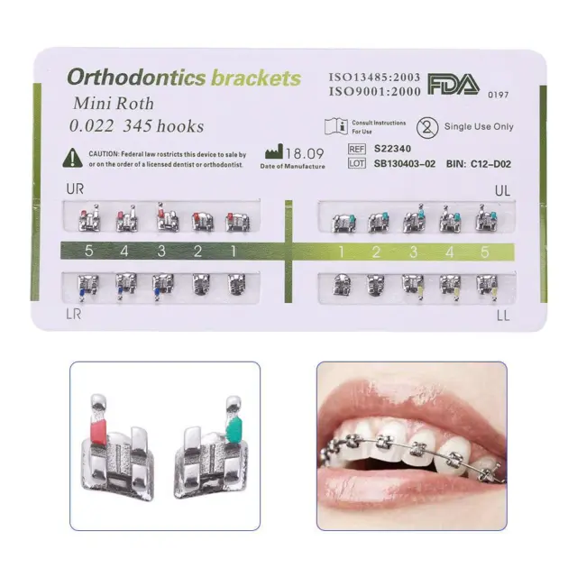 1 Set Metal Bracket Orthodontic Bracket Dental Gauge Locator Teeth Alignment 2