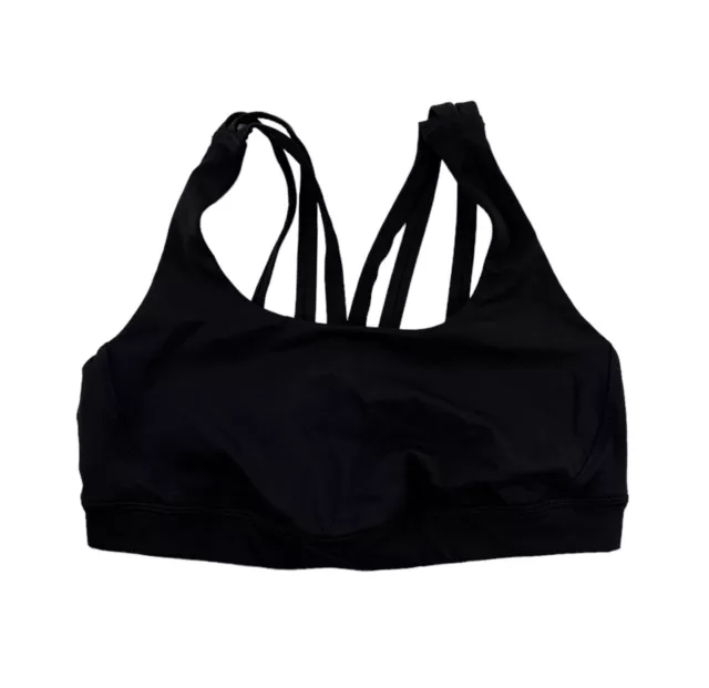 Lululemon Exhale Mesh Panel Energy Bra Black Size 6 Womens Sports Run Gym Yoga