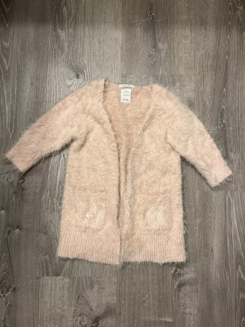 Girl's Zara Fancy/Winter Collection Pink Cardigan Sweater- Size 5- Pre-owned