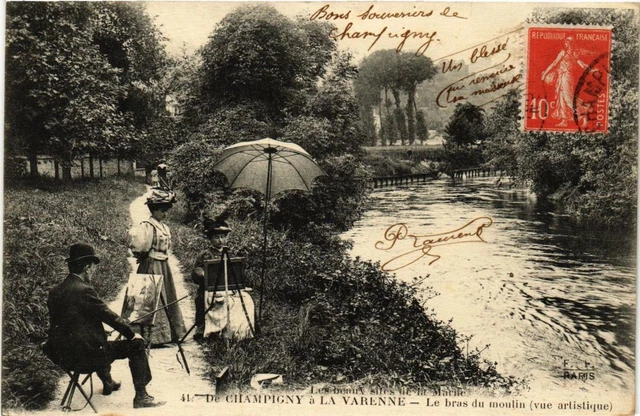 CPA AK de CHAMPIGNY a La VARENNE Le Bras du moulin Vue artistique (671815)