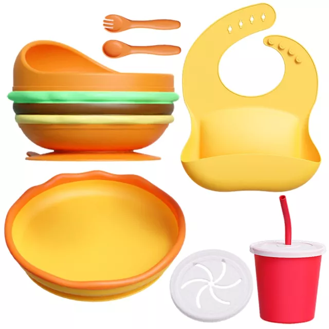 Baby Led Weaning Supplies, Silicone Feeding Set - Bowls and Plates with Sucti...