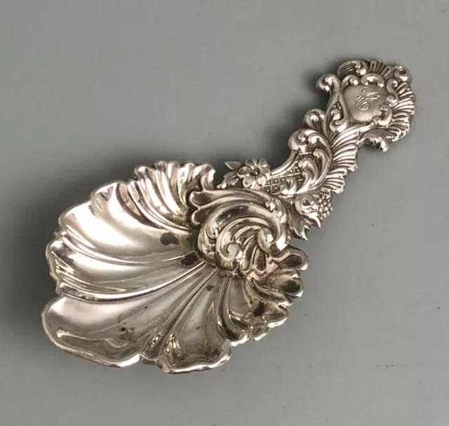 Cucchiaio caddy argento massiccio vittoriano Aaron Hadfield Sheffield 1847 ALZX