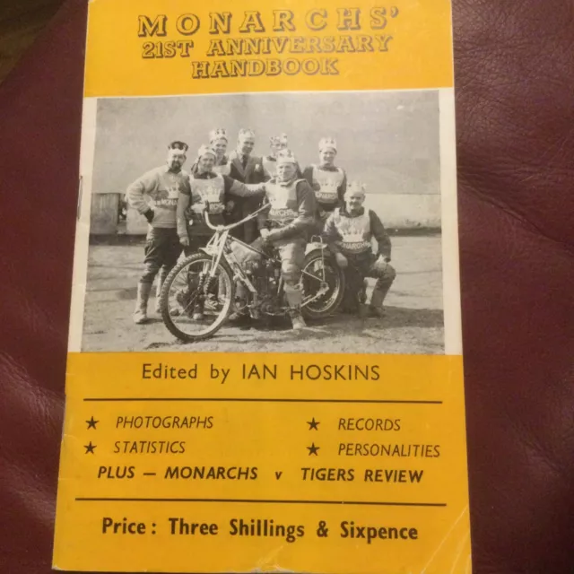 Monarch’s 21st anniversary handbook speedway booklet ian hoskins vintage