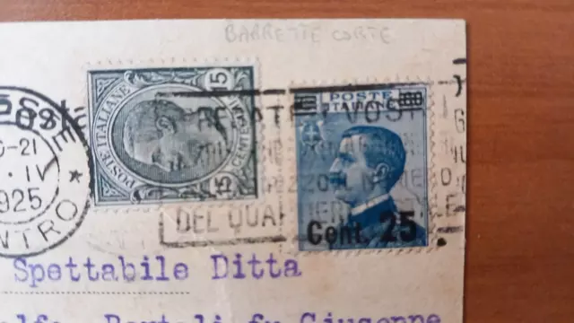 Storia Postale - Regno - Provv. 25 Cent. Su 60 C. Michetti - Sbarrette Corte! - 2