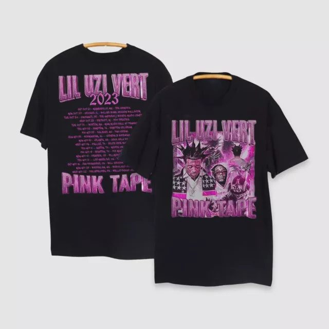 Lil Uzi Vert Pink Tape Tour 2023 T Shirt Vintage Classic Unisex Cotton S-5XL MP3