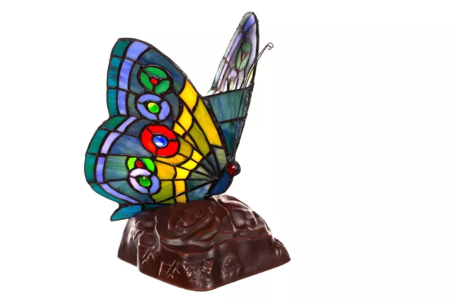 Birendy Tischlampe Tiffany Style Schmetterling 169 Motiv Lampe Dekorationslampe 2