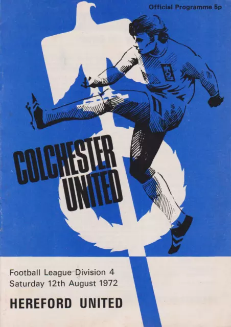 Colchester United v Hereford United programme, 1972-73