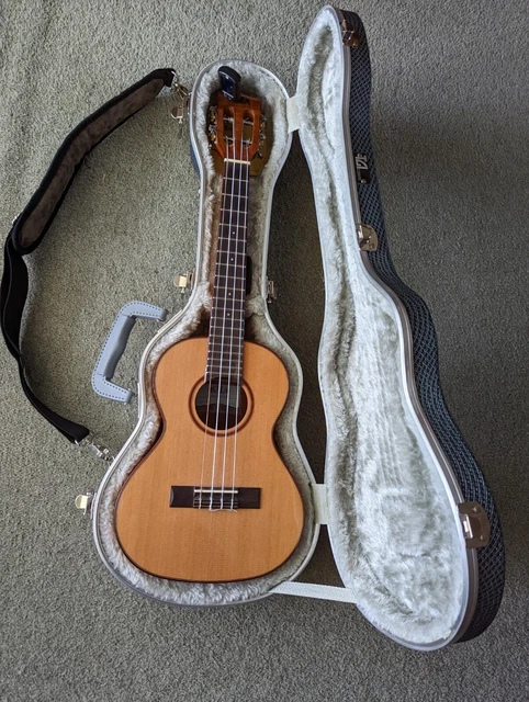 Kala Ukulele ATP-TG Tenor Solid Cedar Top Gloss Fn With Red Binding + Solid Case
